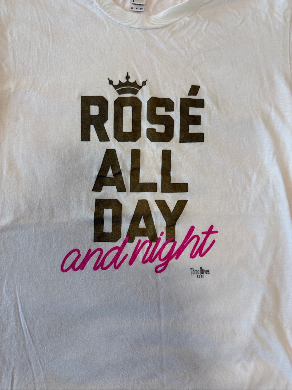 New White Women’s "Rosé All Day and Night" Graphic Tee - Picture 3 of 4